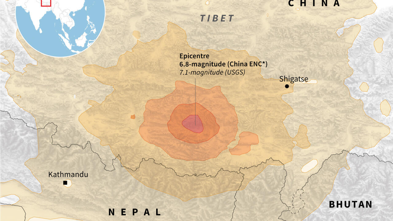 Quake in China's Tibet kills 95 with tremors felt in Nepal, India